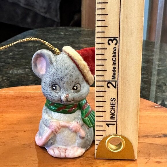 J.S.N.Y. Taiwan Christmas Mouse Ornament Vintage Holiday Figurine Collectible - Picture 6 of 6